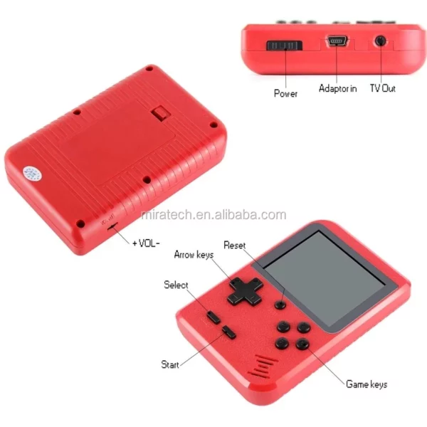 Miratech Gift for Kids Portable Slim Handheld Controller Video Game Console 3.0 Inch Video Game Players Boy Pre Loaded Games – Image 3